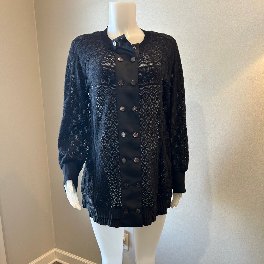 Byron Lars Elegant Black Lace Cardigan JacketI